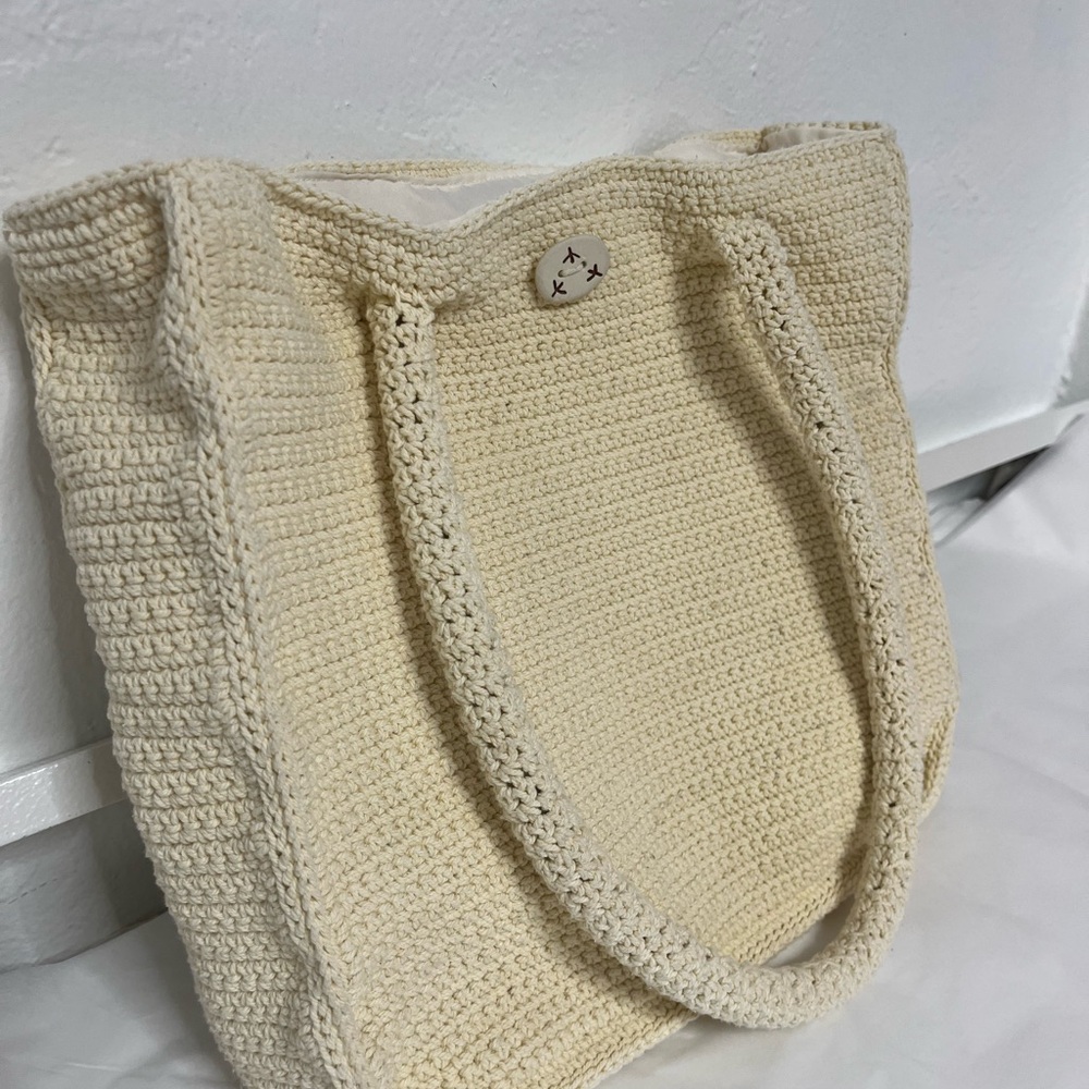Knit shoulder Tote Bag